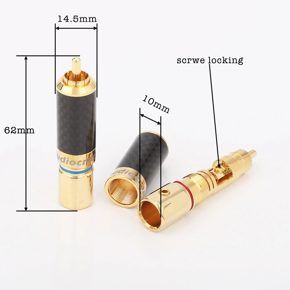 CF610G Audiocrast 24K позолоченный RCA паяльный разъем HIFI штекер DIY аналоговый кабель |