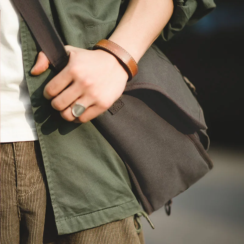 Мужская Вощеная холщовая сумка-мессенджер рюкзак винтажный военный тактический