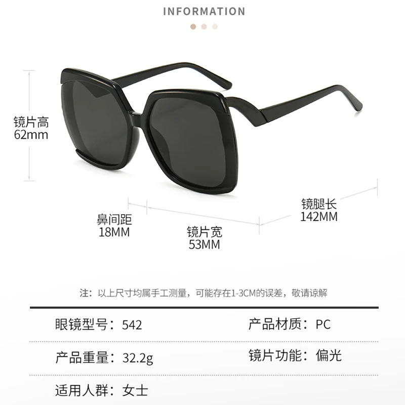 

Luxury Square Sunglasses Ladies Polarized Sun Glass Polaroid lens Eyewear Top Brand AAA Boss Glasses Women Lunettes de sol Gafas