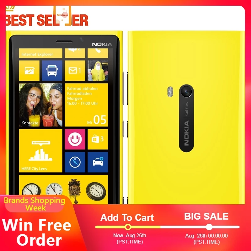 Оригинальный телефон Nokia Lumia 920 4 5 ''сенсорный WiFi NFC Gps 3GB 4G 32GB память 8MP камера