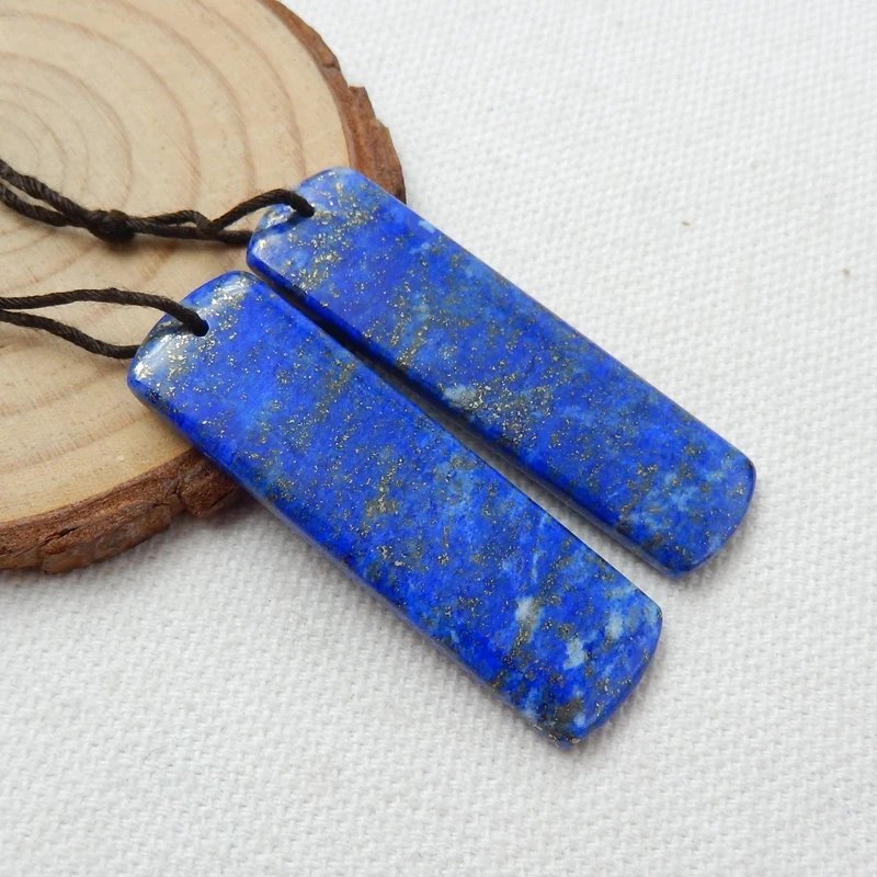По выгодной цене, по 1 паре, Натуральный камень Lapis Lazuli драгоценный камень серьги из бисера 45x13x4 мм 12,8 г Модные украшения серьги для Для женщин