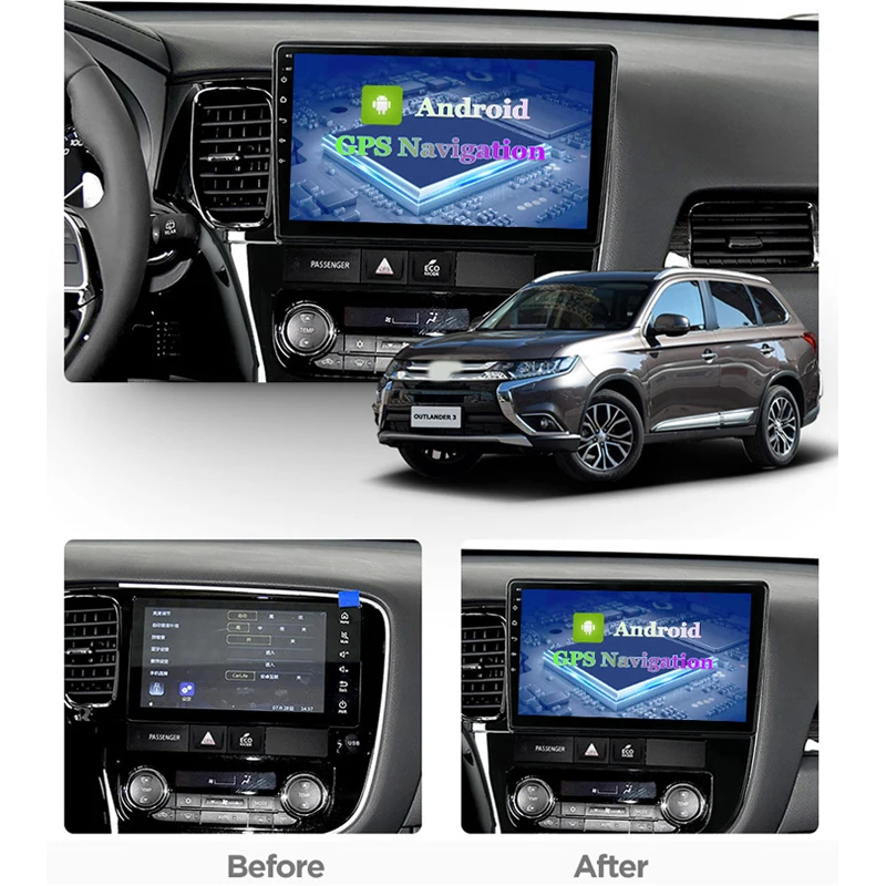 Автомагнитола на Android 9 для Mitsubishi Outlander 13-18 мультимедийный проигрыватель 2 Гб ОЗУ 32
