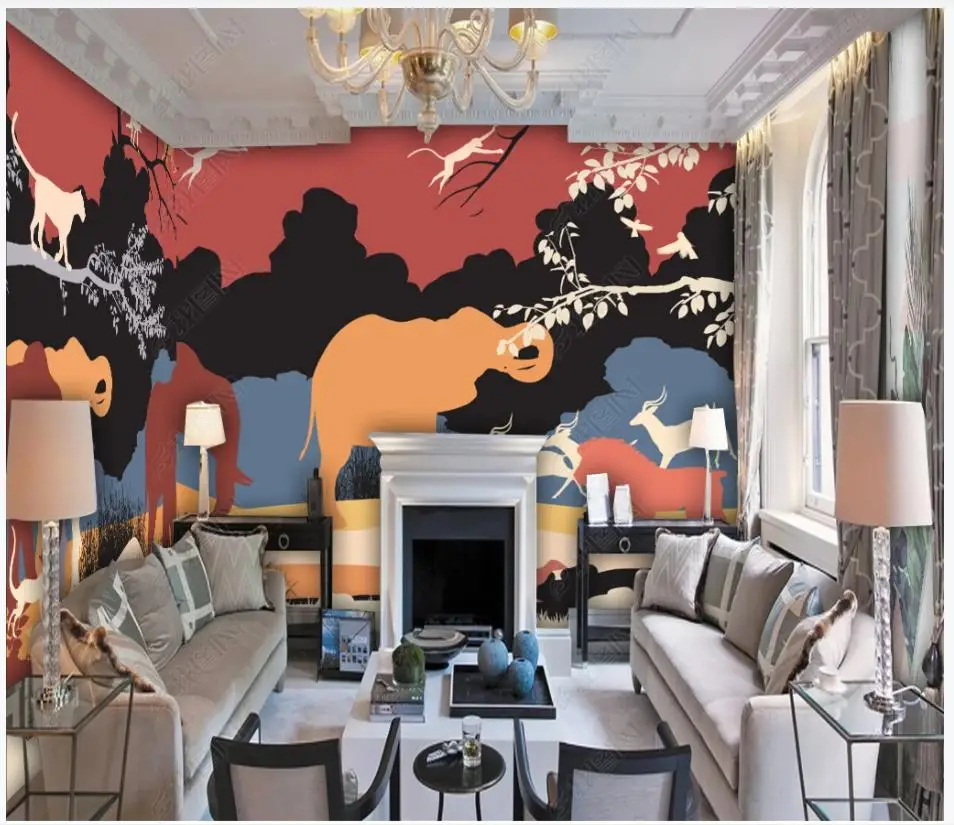 Custom photo wallpaper for walls 3 d murals Modern Nordic cute cartoon elephant monkey forest background wall papers home decor
Custom photo wallpaper for walls 3 d murals Modern Nordic cute cartoon elephant monkey forest background wall papers home decor