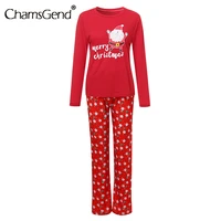 xmas nightwear mom mommy mother clothes printed family matching christmas pajamas set outfit xmas print toppants
