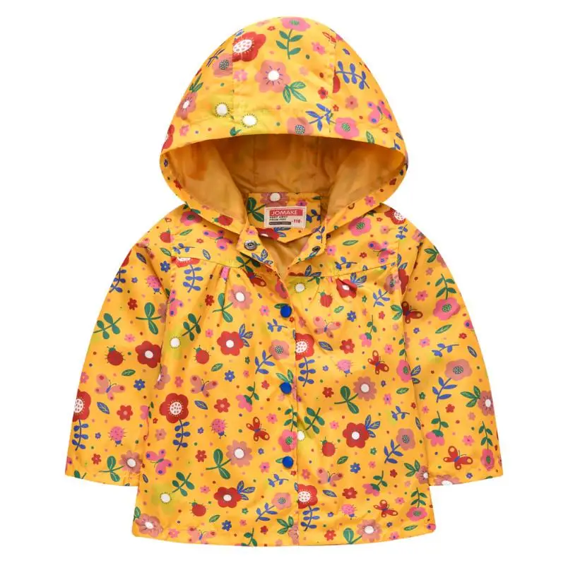 New Fashion Cute Kids Girls Cartoons Wind Rain Jacket Hooded Long Sleeve Windbreak Girl Waterproof Jacket Outwear Raincoat 2-6Y wool pea coat