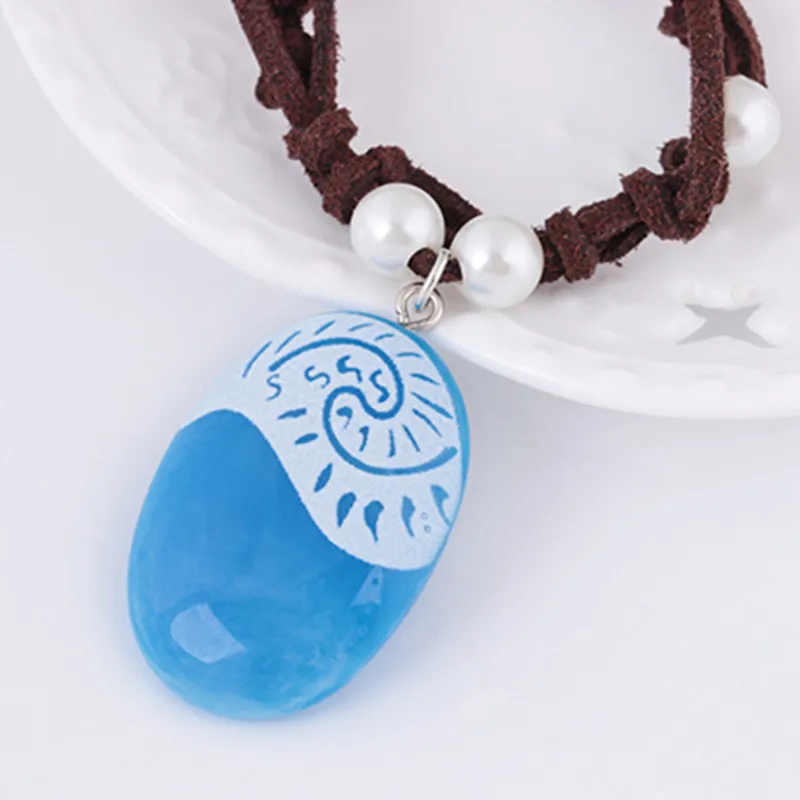 Ожерелье принцессы Моана из аниме-фильма плетеная кожаная веревка ручной работы