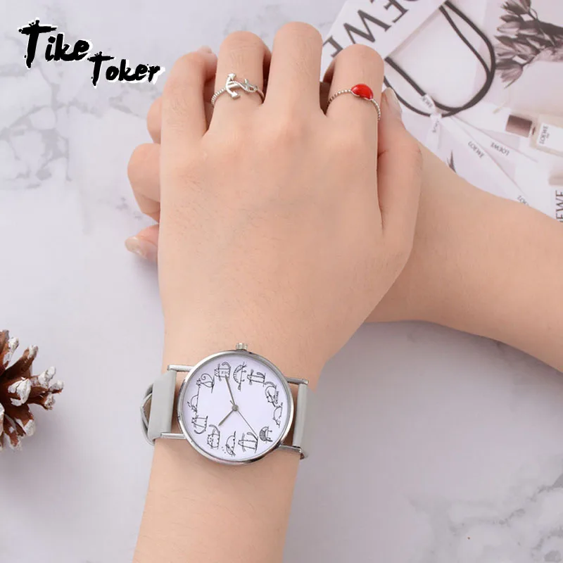 

TIKE TOKER Children's Watch Cat Multi-color Quartz Wrist Watch for Girl student Students