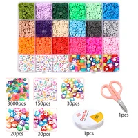 6mm flat round polymer clay spacer beads for bracelet necklace diy jewelry making accessories letter heart beads kit gift 2021