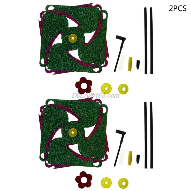 2 шт./компл. ветровой Спиннер блестящие светящиеся ветряные мельницы Красочные