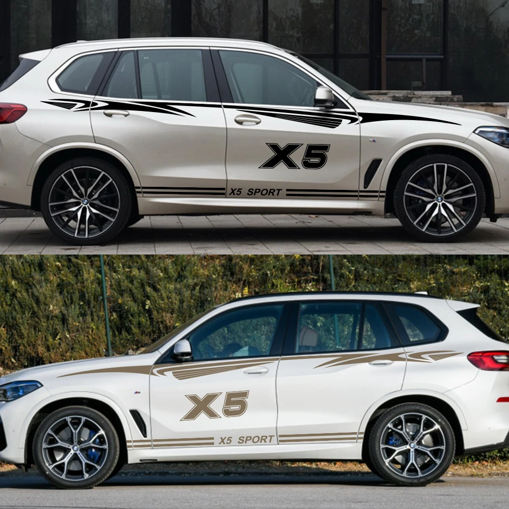 Длинные боковые Стикеры для двери автомобиля 2 шт. стильная виниловая пленка