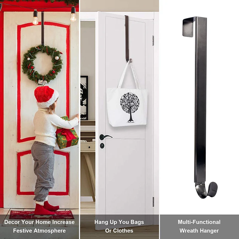 

Wreath Hanger Adjustable Length Wreath Hanger for Front Door Heavy Duty Wreath Hook Holder for Christmas Decorations HVR88