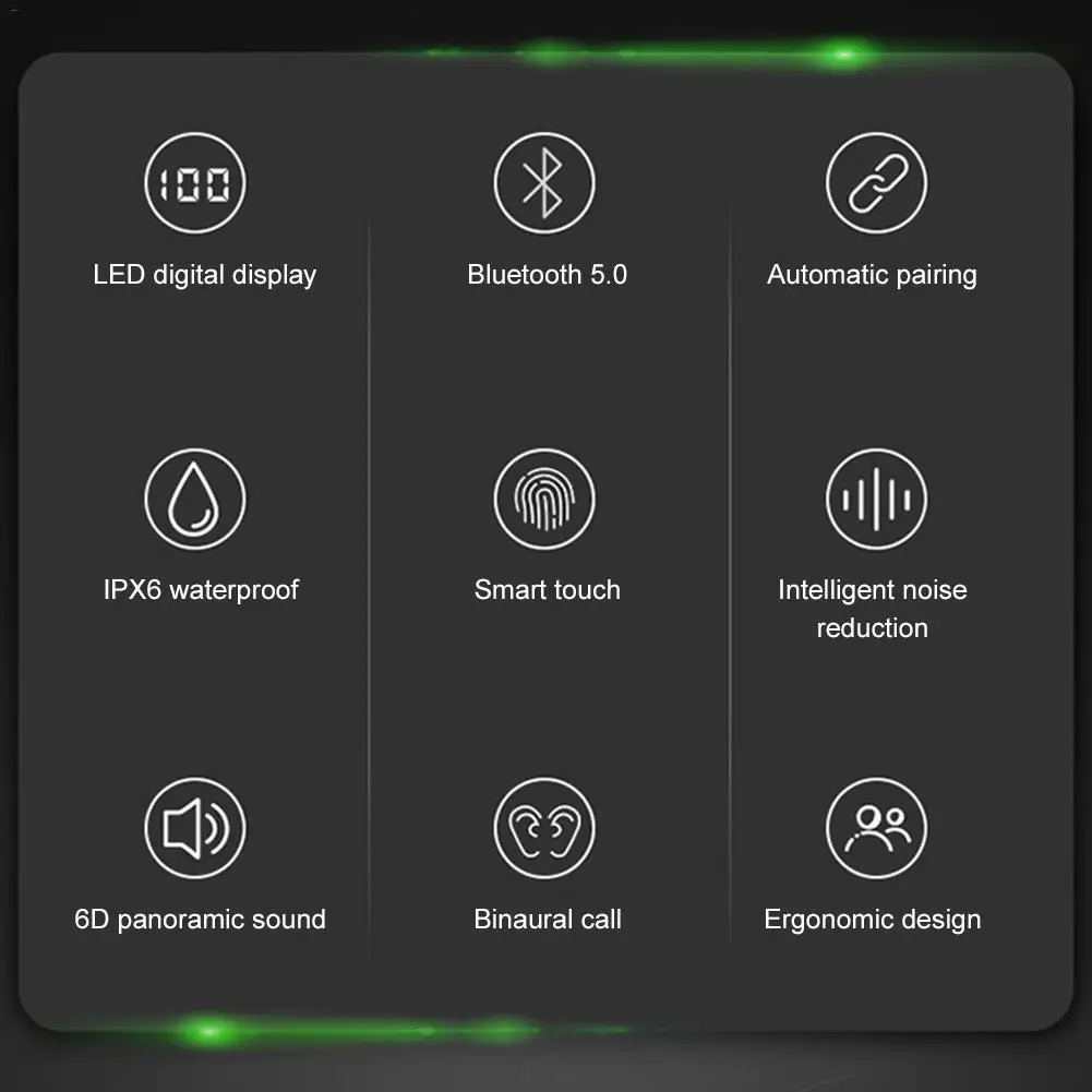 XG23 TWS беспроводные Bluetooth наушники с светодиодный дисплей зарядная коробка 6D