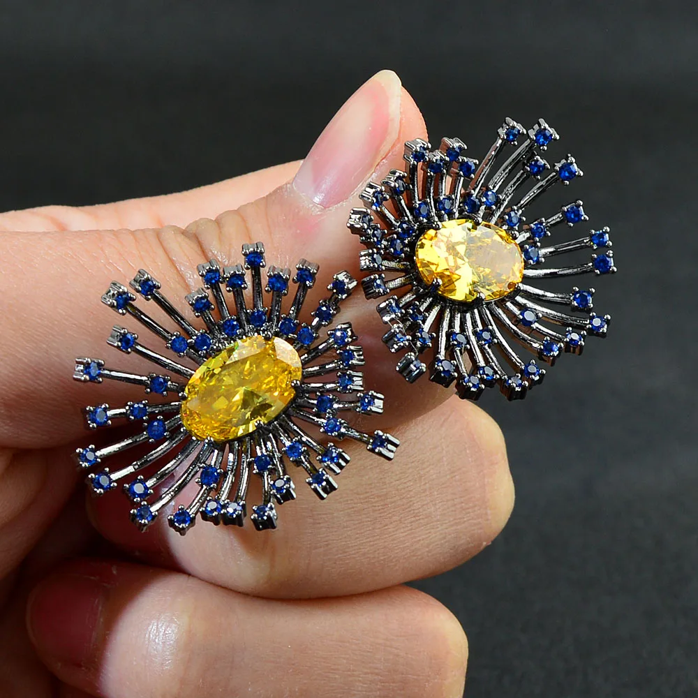 

CINKILE New Fashion Beautiful Flower Stud Earrings for Women Ear Bone Earrings 3 Colors Available Copper Earring Girls Jewelry