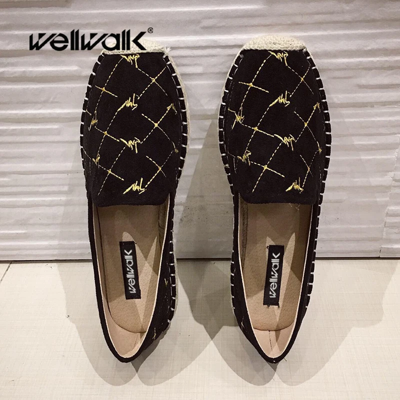 2020 эспадрильи Женская обувь на плоской подошве из конопли Лоферы без застежки с