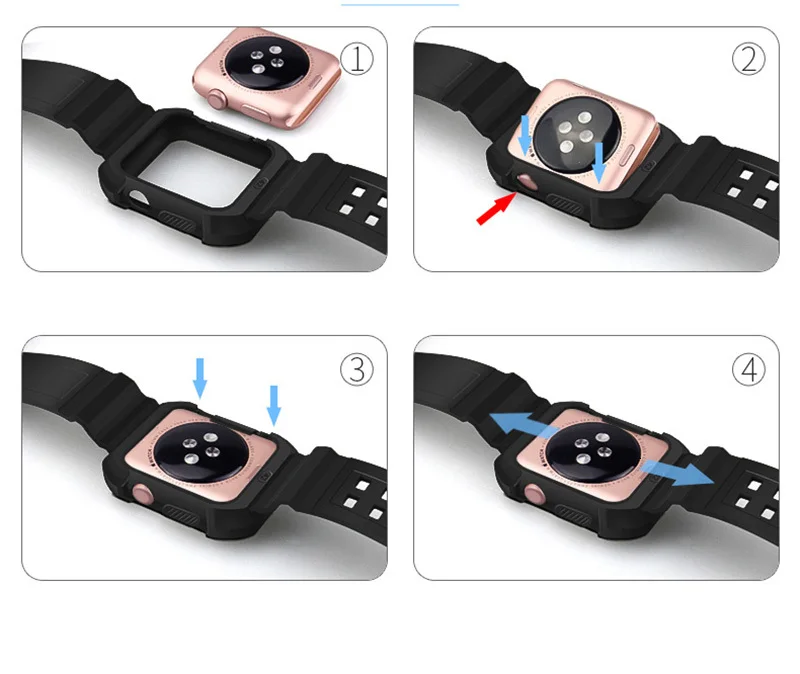 ТПУ резиновый ремешок для часов с прочным защитным чехлом для Apple Watch 44 мм 40 мм iwatch series 5 4 3 2 1 38 42 мм ремешок рамка для браслета