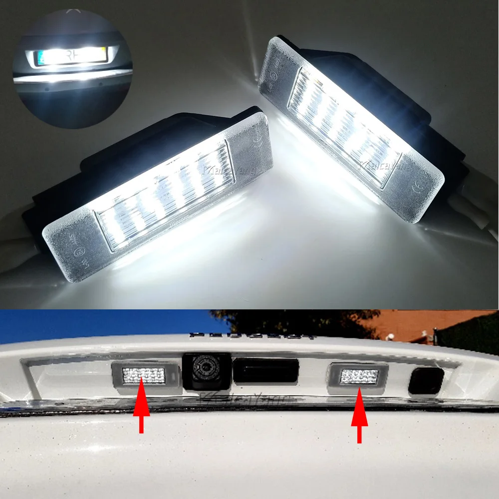 

2pcs LED License Plate Light For Peugeot 106 1007 207 307 3008 406 407 607 For Citroen C2 C3 C4 C5 C6 C8 DS3 License Number Lamp