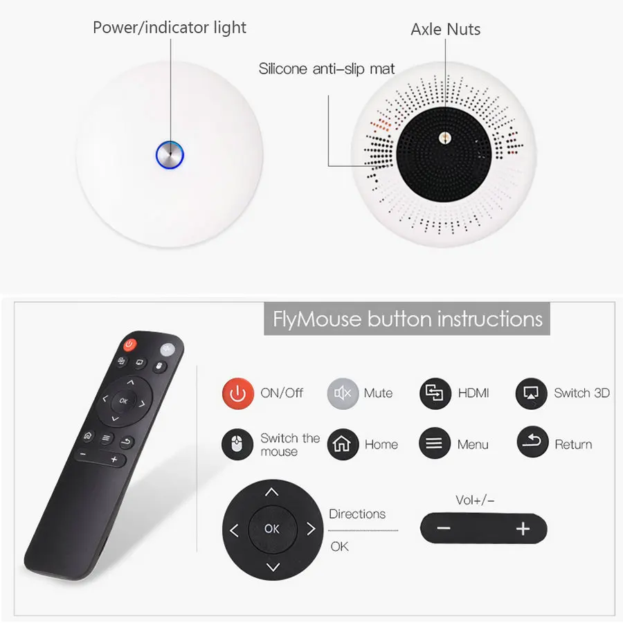 Vivicine 1080p 3D 4K проектор, Android wifi HDMI USB Full HD мини ПК игра домашний кинотеатр проектор 12000 мАч аккумулятор