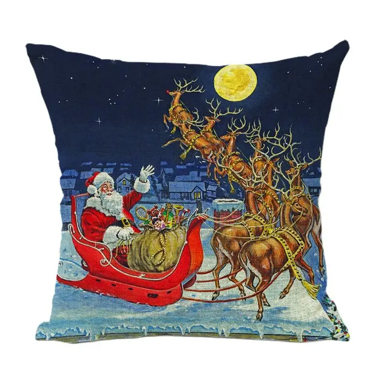 Горячая Распродажа Рождественская наволочка с рисунком Санта Клауса собаки