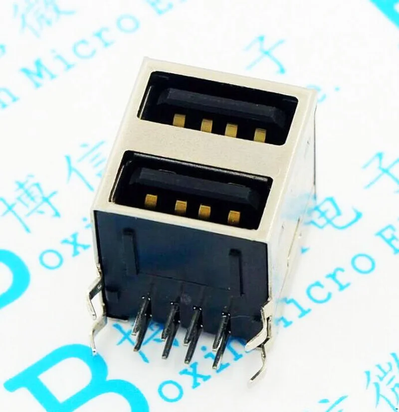 

100 шт./двухслойная USB-розетка A, двухслойная универсальная USB-розетка, аксессуары для материнской платы компьютера