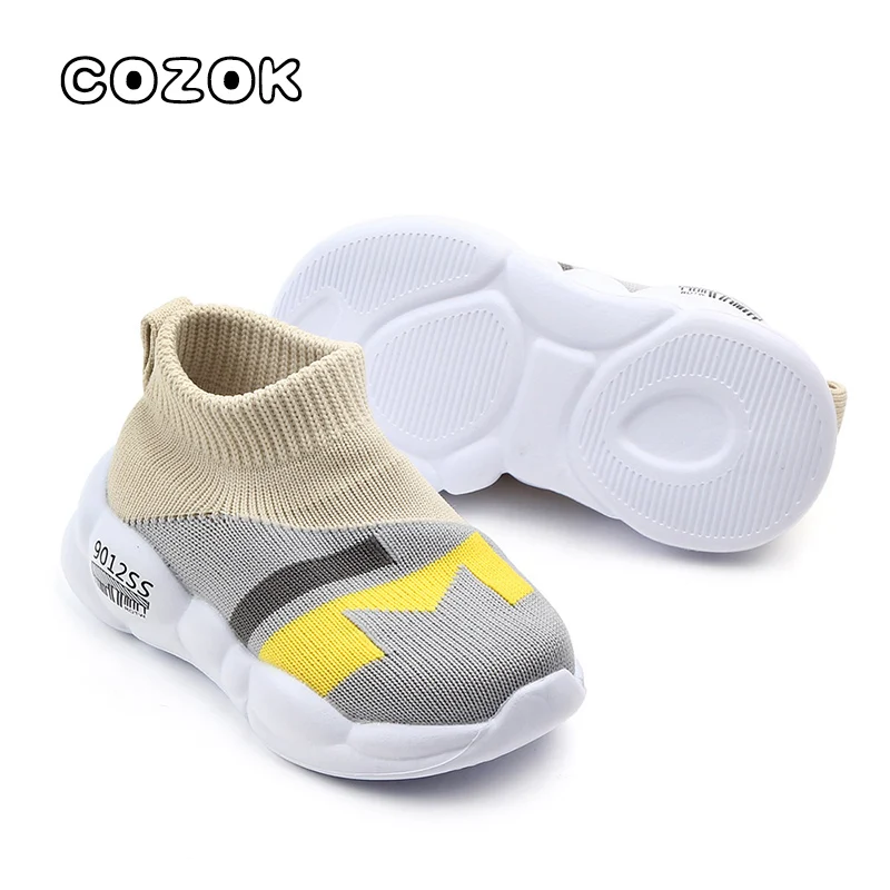 

COZOK Boy Baby Shoes Rubber Sneakers Flying Woven Mesh Shoes Breathable Non-slip Baby Shoes Toddler Casual Fashion Baby Shoes