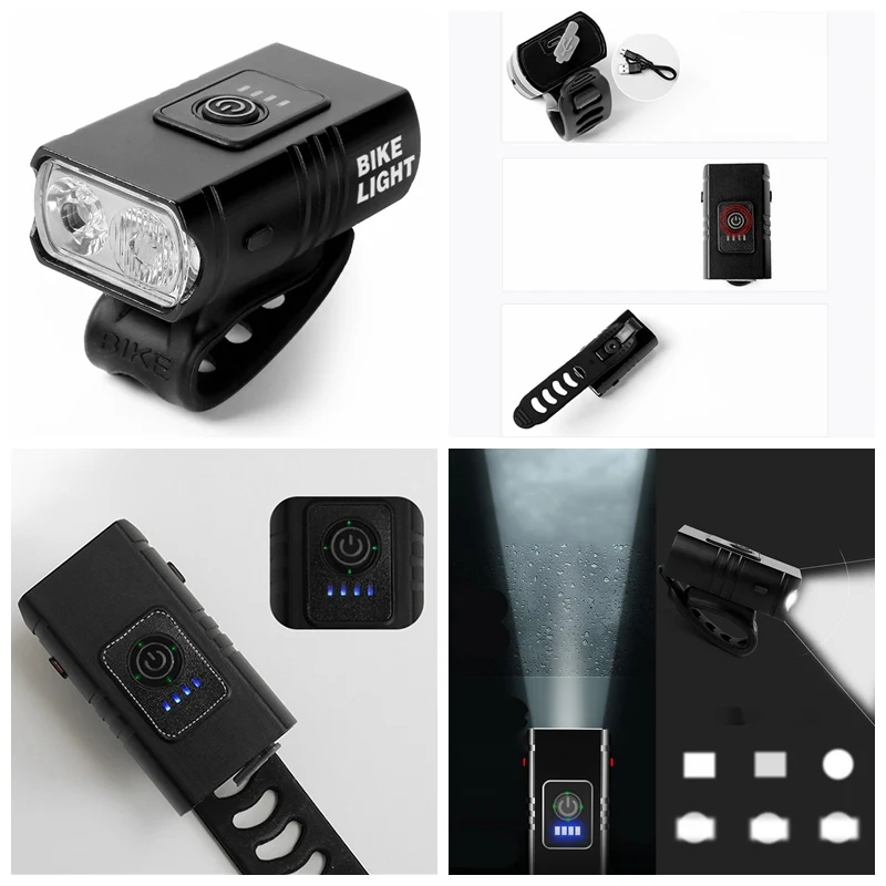 

Bike Light Rainproof USB Rechargeable LED 1200mAh MTB Front Lamp Headlight Ultralight Flashlight Bicycle Light
