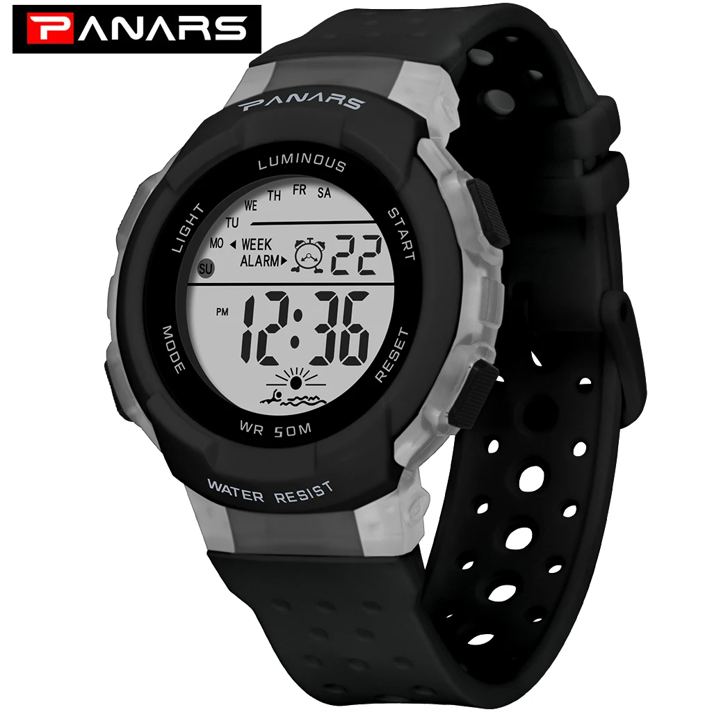 

PANARS Kids Watch Sports 50M Waterproof LED Watch Week Date Boys Girls Children Electronic Clock Students Watches Relojes