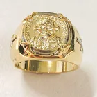 Модные кольца золотого цвета с изображением Креста Иисуса для мотоцикла, вечевечерние, стимпанк, рок, хип-хоп, крутые кольца для мужчин, ювелирные изделия