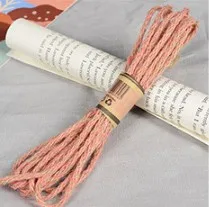 6 цветов 100 м натуральная полотняная лента джутовая веревка нить DIY ремесла