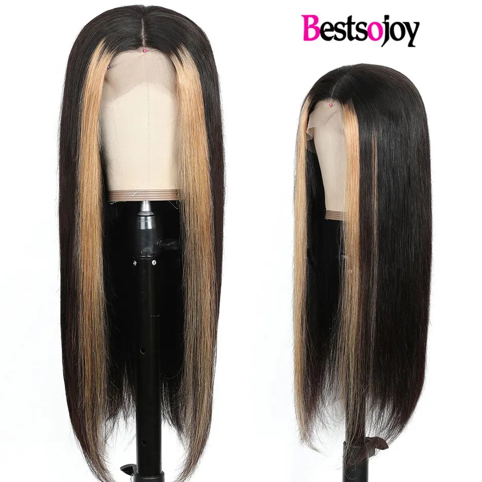 Bestsojoy парики на кружеве для женщин омбре с выделкой цветные человеческие волосы