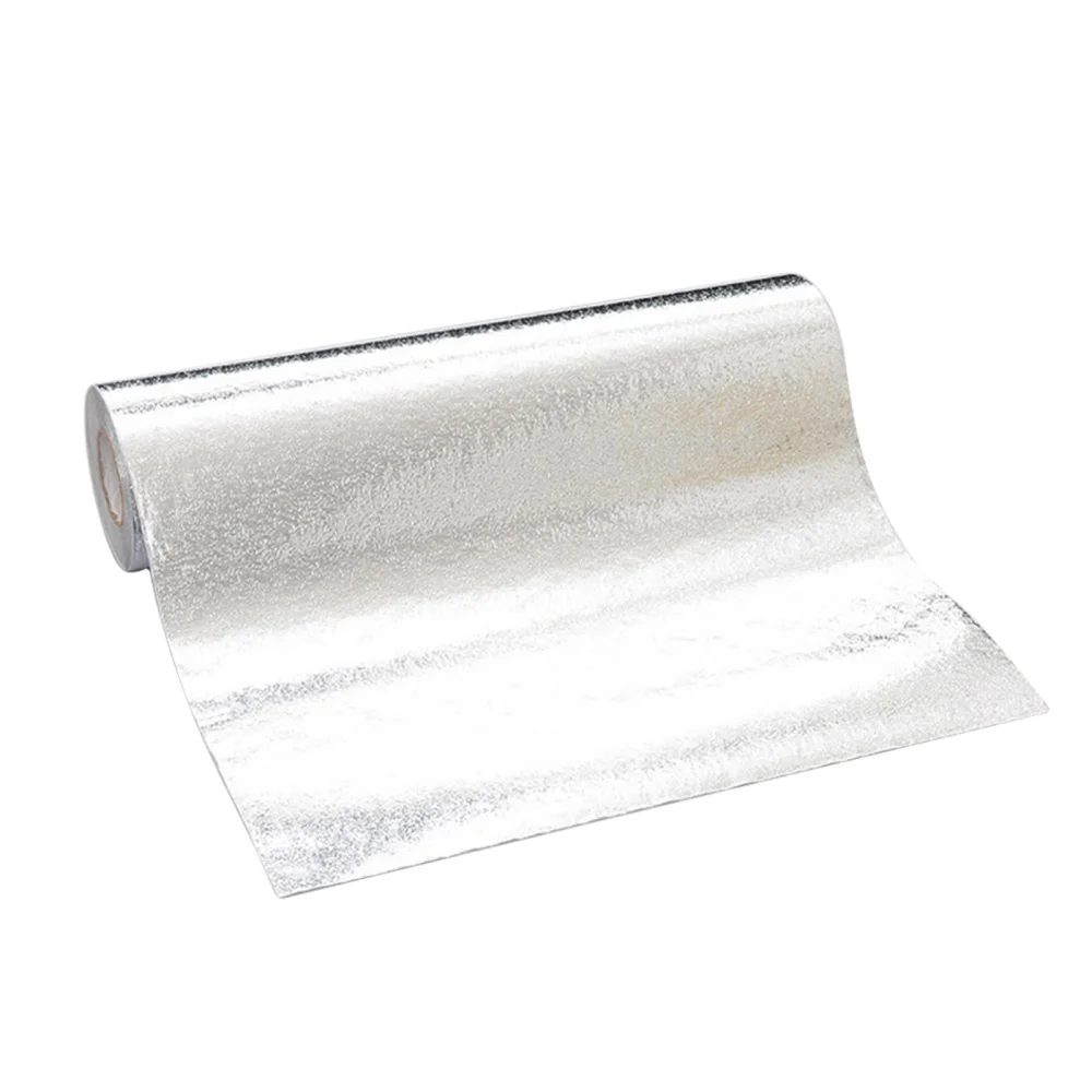 

Фольгированная кухонная наклейка 200x40 см Серебряное украшение для дома Легкая установка маслостойкие водонепроницаемые термостойкие обои