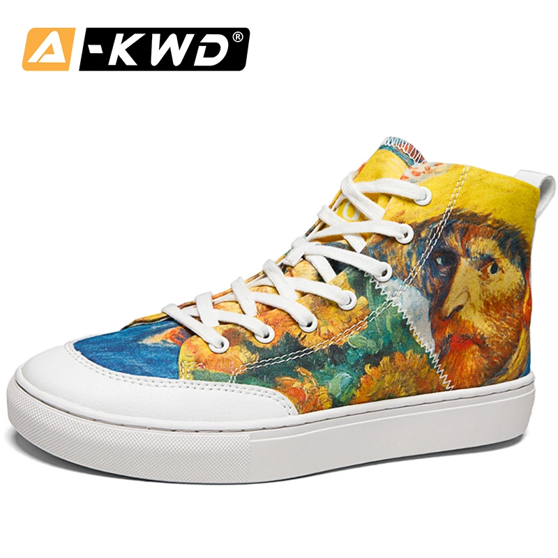 Кеды мужские высокие повседневная обувь для работы дышащие кроссовки