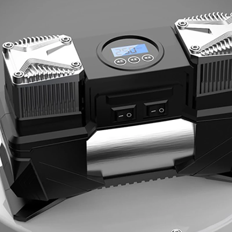 

12V Vehicle Mounted Double Cylinder Portable Digital Tire Inflation Pump, High-Power Tire Air Compressor, Car Air Pump