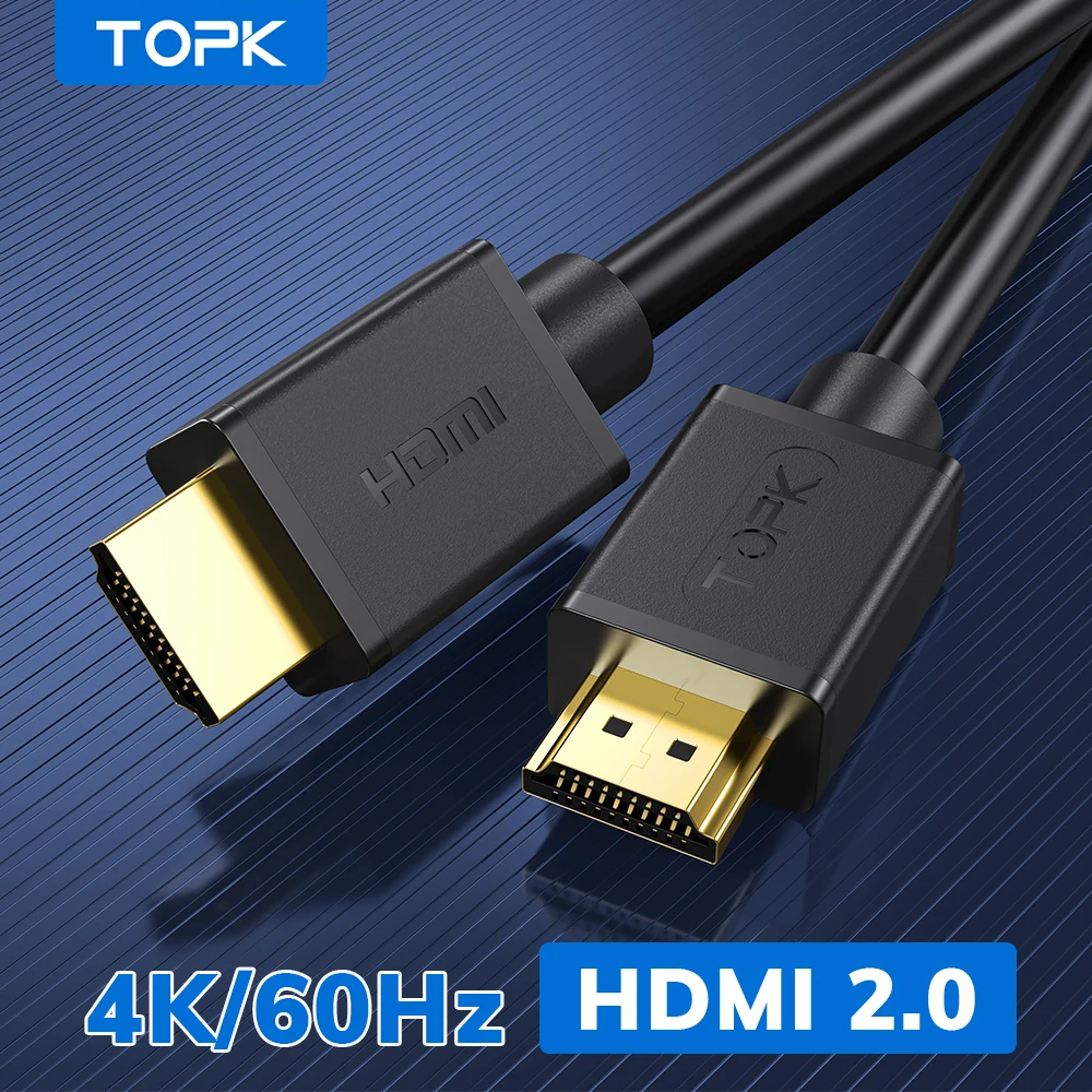Кабель TOPK 4K HDMI совместимый с Xiaomi Mi Box 4K/60Hz цифровые кабели для PS5 PS4 кабель 2 1|Кабели