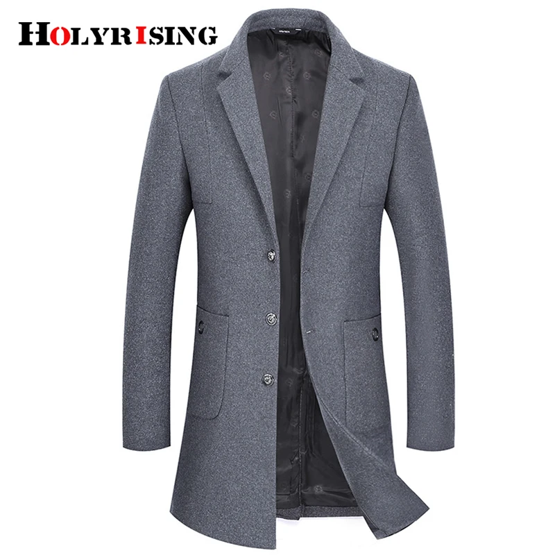 Holyrising мужские зимние пальто шерстяное для работы Элегантное зимнее приталенная
