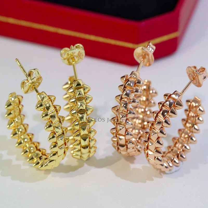 

Высококачественные модные серьги-гвоздики из розового золота европейские роскошные золотые классические серьги для пар, маленькая версия