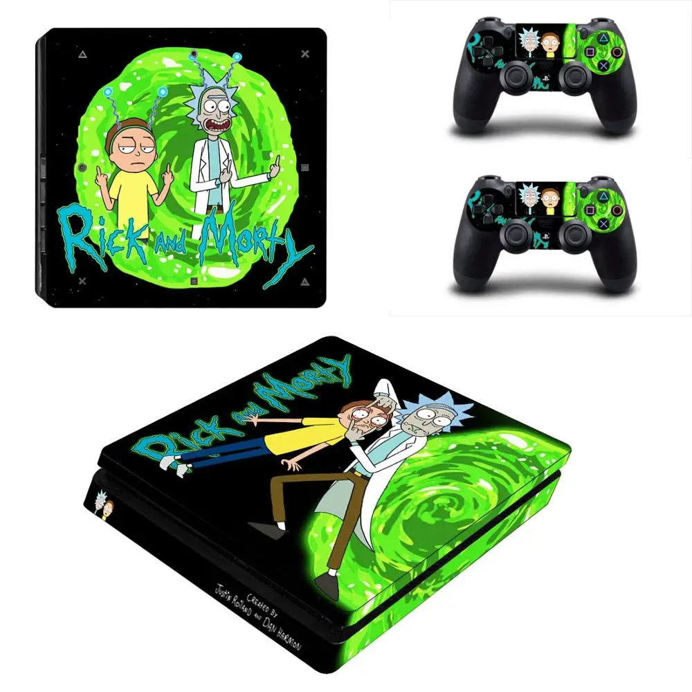 Рик и Морти PS4 тонкая кожа Наклейка для консоли playstation 4 и 2 контроллера PS4 Slim Skins Наклейка виниловая