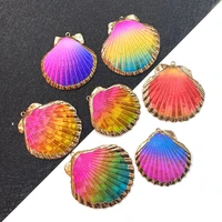 5 pcsbag natural shell pendant colorful diy handmade jewelry making shell necklace earrings jewelry accessories supplies