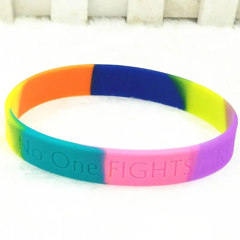 18 Types Unisex LGBT Rainbow Letters Sports Wristband Six-Color Gay Lesbian Pride Silicone Rubber Wristlet Bracelet Party Parade |