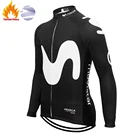 Командная веломайка Movistar с длинным рукавом, велосипедная майка, длинная Мужская велосипедная одежда, зима 2019, Мужская одежда для велоспорта