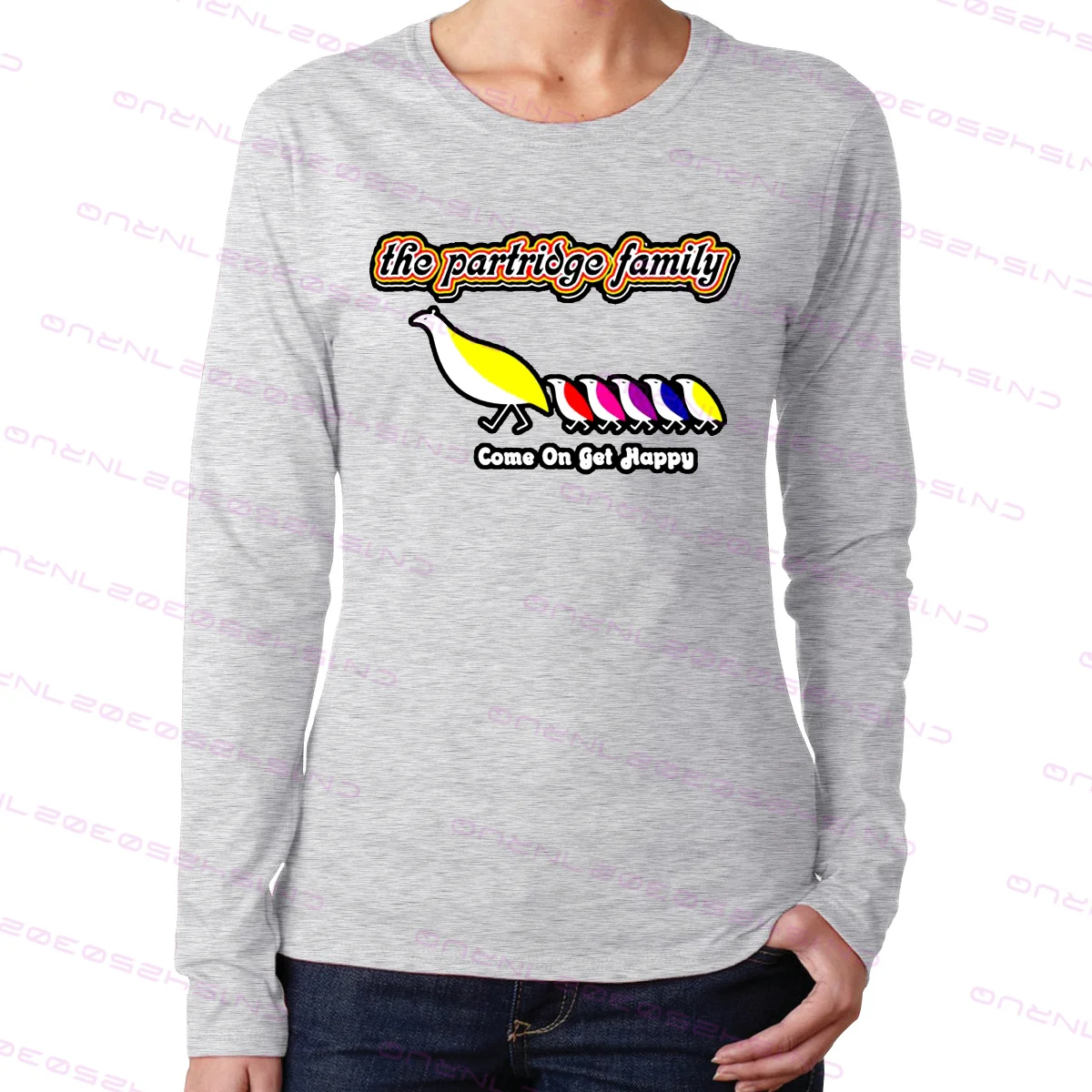 

The Partridge Family Women's digital direct spray long sleeve round neck T