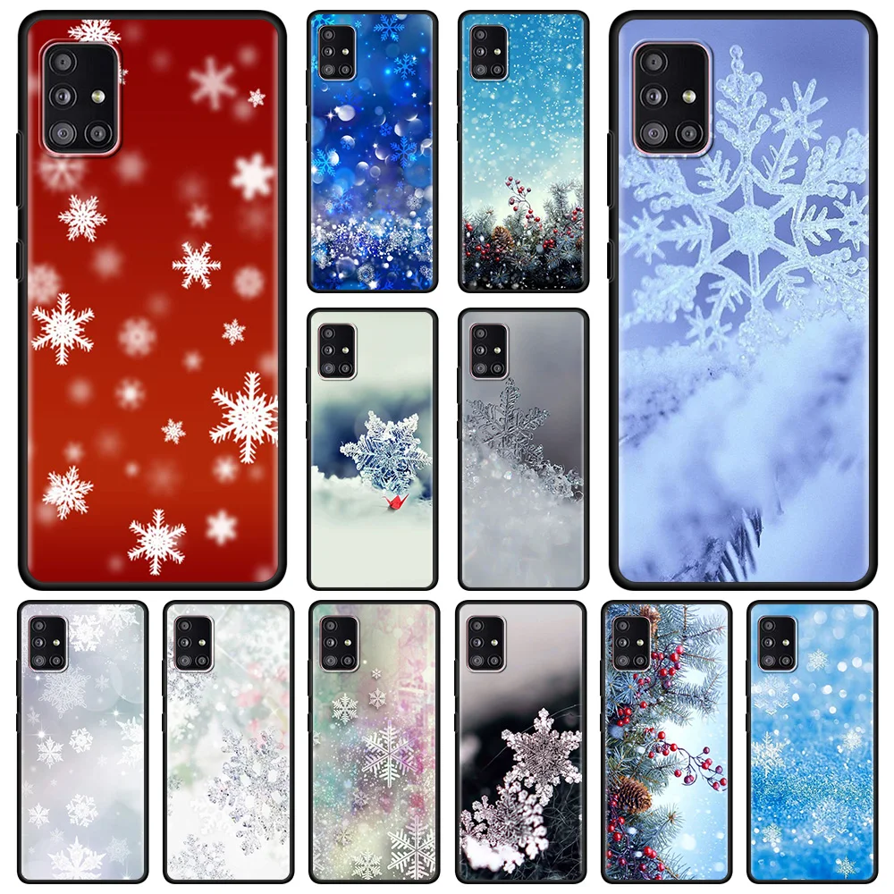 

Phone Case For Samsung Galaxy A51 A12 A21s A71 A52 A31 A02s A11 A41 A01 A51 A02 F42 A72 A32 A22 4G/5G Capa Christmas Snowflake