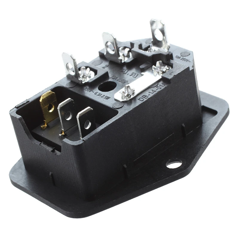 Черный пластиковый корпус AC 250V 15A 3 P C14 Разъем питания w кулисный