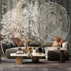 Фотообои на заказ в стиле ретро 3D абстрактные дерево лес ежегодное кольцо фон украшение стены живопись ресторан кафе обои