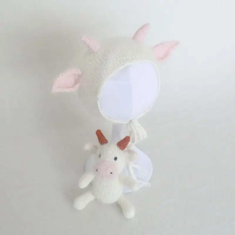 Vintage Hat Toy Set New Born Animal Photography Props Knit Mohair Rabbit Suffer Baby Photo Shoot | Детская одежда и обувь