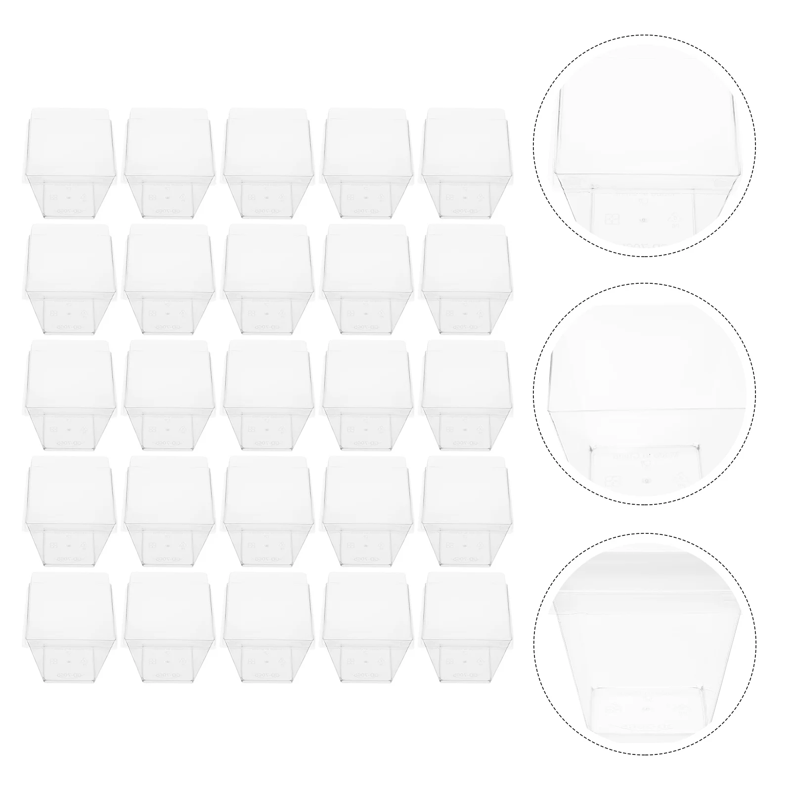

50 наборов десертных чашек для напитков, пластиковые прозрачные чашки для десертов, чашки для мороженого