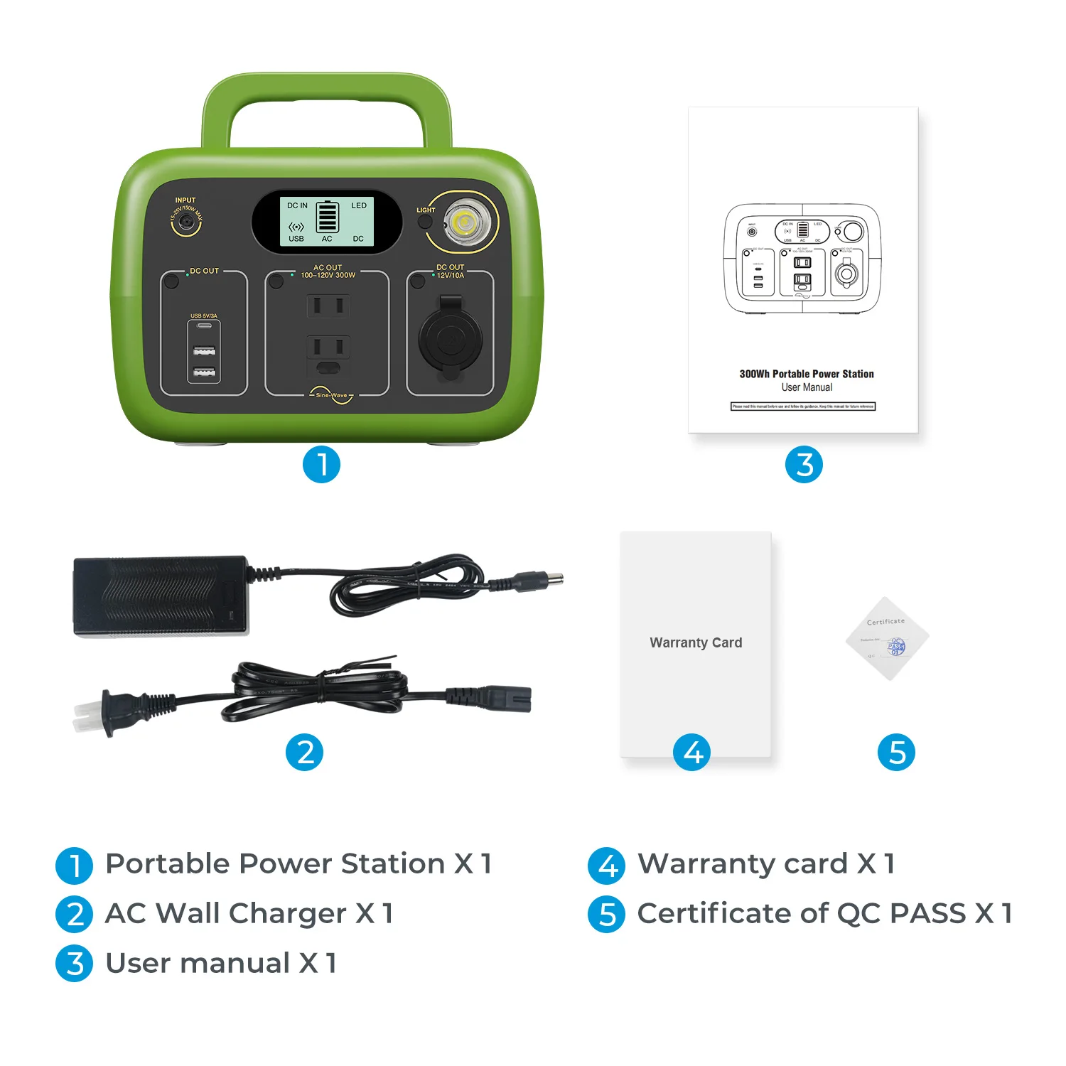 

BLUETTI 300Wh Portable Power Station with LiFePO4 Battery 300W Pure Sine-Wave Wireless Charing Backup for Outdoors/Campi