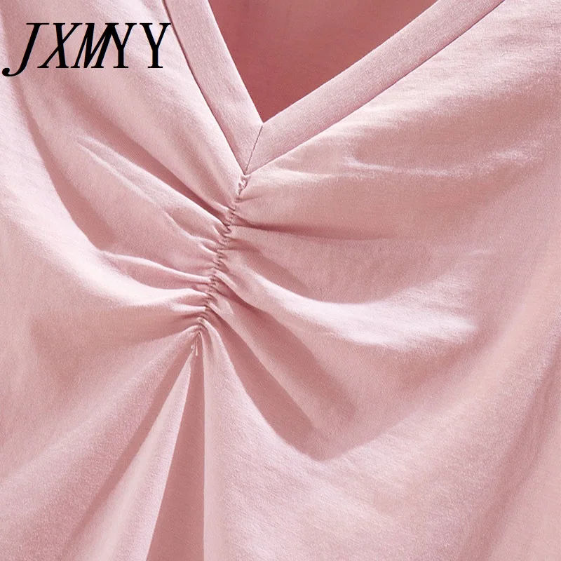 JXMYY 2021 модный осенний Новый продукт Удобная плиссированная Однотонная рубашка с