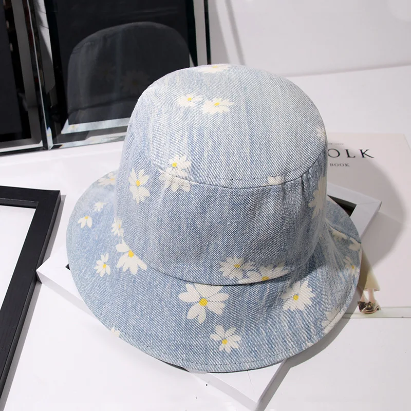 

cotton flower embroidery Bucket Hat Fisherman Hat outdoor travel hat Sun Cap Hats for Men and Women 255