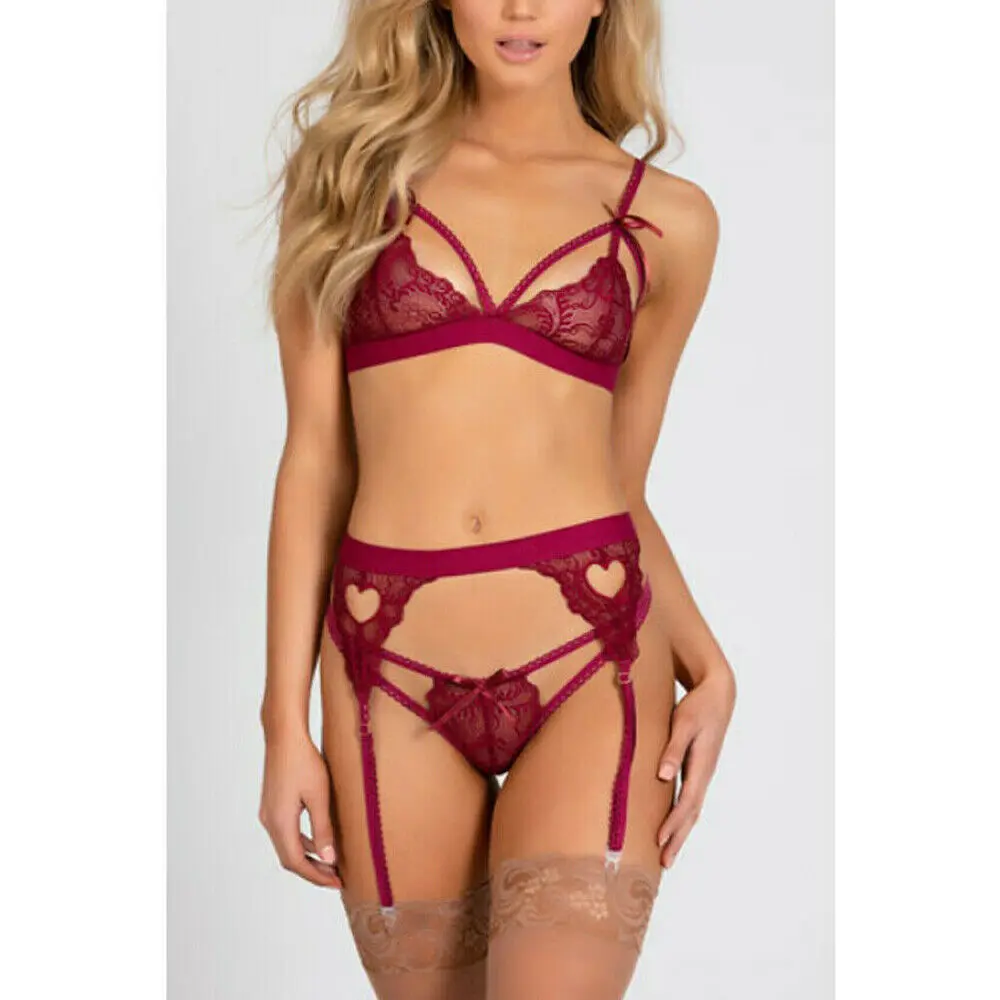 Women Fashion New Sexy set Babydoll Underwear Lattice-Front Suspender Teddy Set | Тематическая одежда и униформа