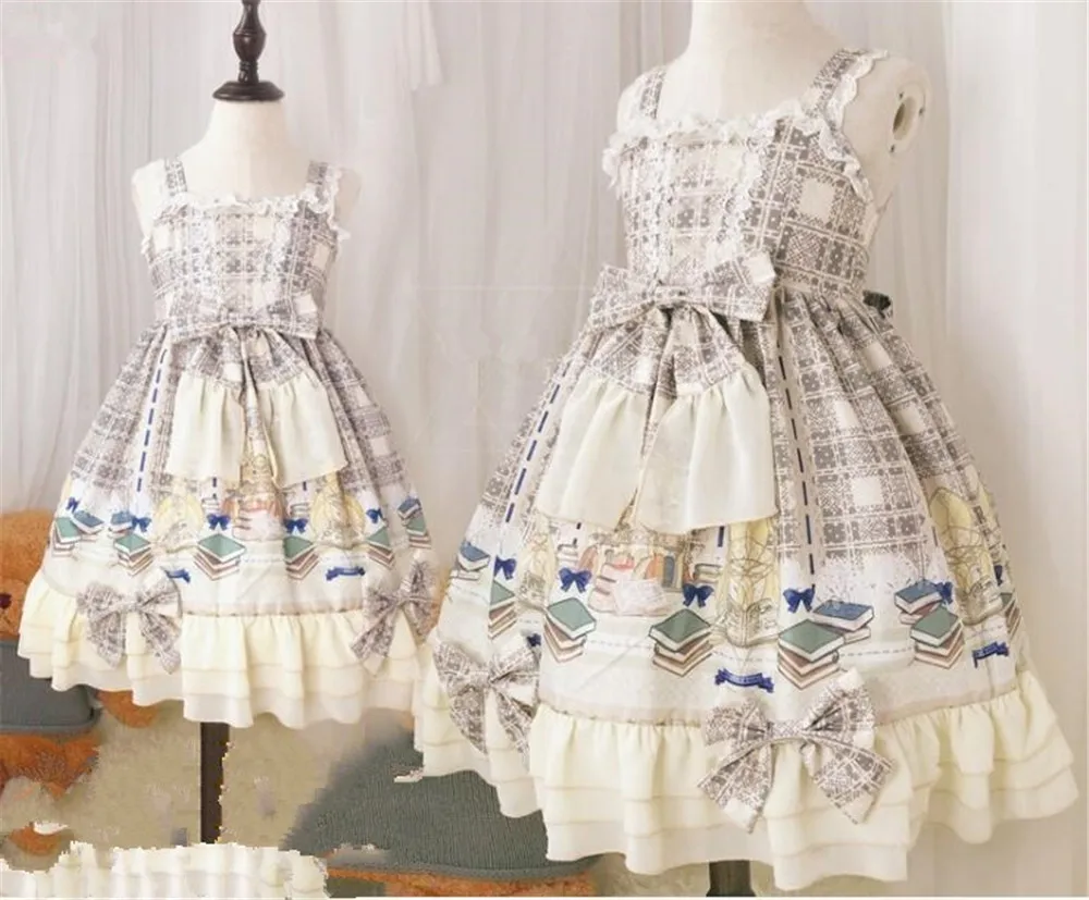 Детское Кружевное Платье До Колена без рукавов в японском стиле|Платья стиле